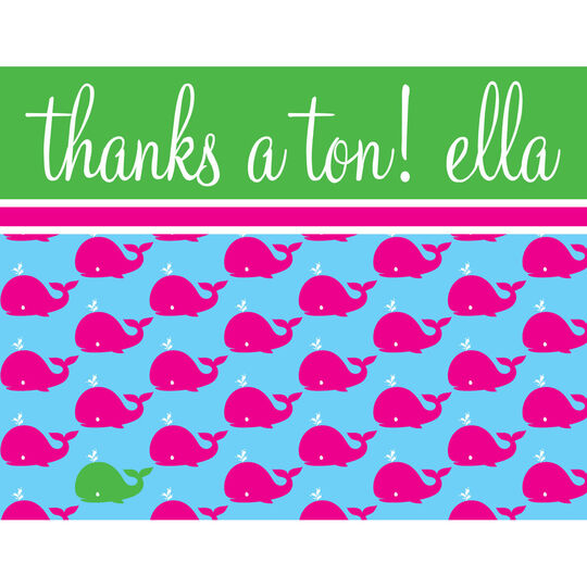 Pink Whale Folded Note Cards
